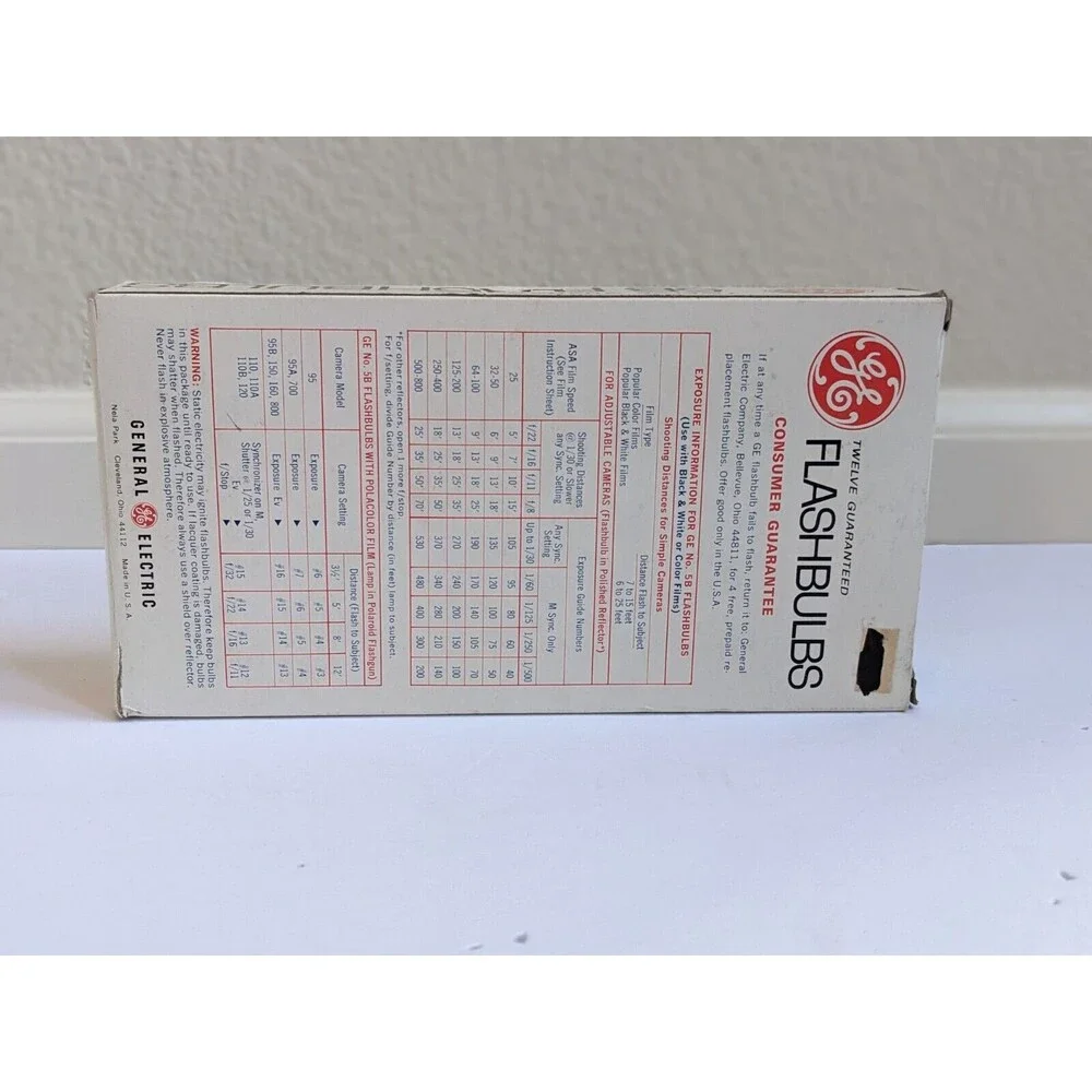 Vintage GE General Electric 5B Flashbulbs Blue 12‎ New Unused Bulbs NOS